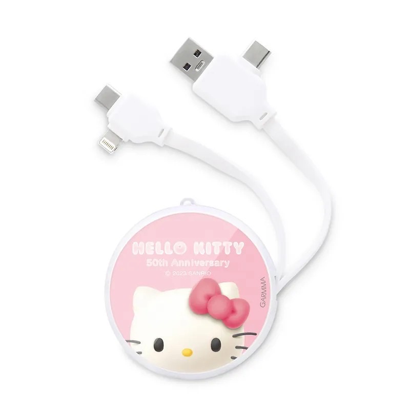 台灣製造 Hello Kitty 凱蒂貓 PD快充多合一伸縮充電線  50週年 充電線 快充線 數據線 手機充電線 快速-細節圖7