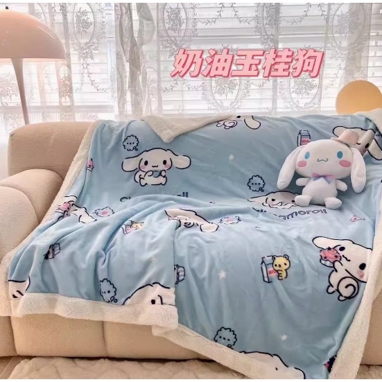 三麗鷗迪士尼 層羊羔毯 200*230CM 被子 毯子雙人被 暖毯 寳寳毯 寵物毯 冷氣毯薄毯沙發毛毯 涼被-細節圖7