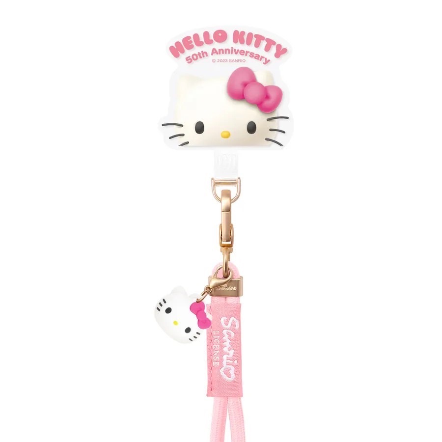 Hello Kitty 公仔吊飾扣環長背帶50週年 公仔手機防丢 掛繩 凱蒂貓 手機掛繩夾片 手機扣環 手機夾片 長背-細節圖4
