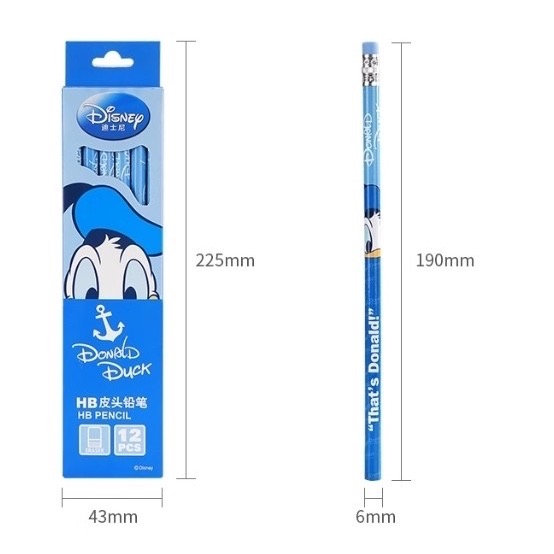 迪士尼 12入鉛筆 原子筆 鋼筆 自動鉛筆 橡皮擦 修正帶 米奇 米妮 唐老鴨 維尼 史迪奇隨機出貨 笔芯硬度：HB 材-細節圖2