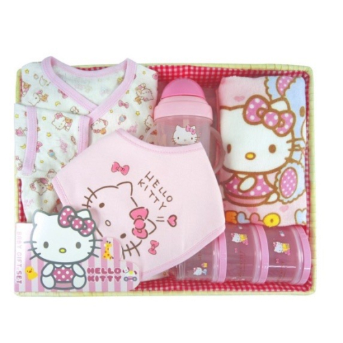 KT凱蒂貓 蛋黃哥 新幹線 彌月禮盒組 嬰兒禮盒 奶瓶禮盒組 附提袋 男女童周歲禮盒 寶寶禮盒