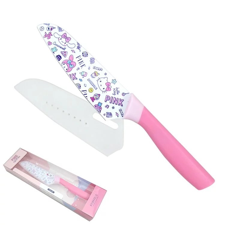 凱蒂貓  KITTY不 鏽鋼萬用水果刀 菜刀 附刀套 刀具 料理刀 切片刀 廚刀 廚房用品-細節圖11