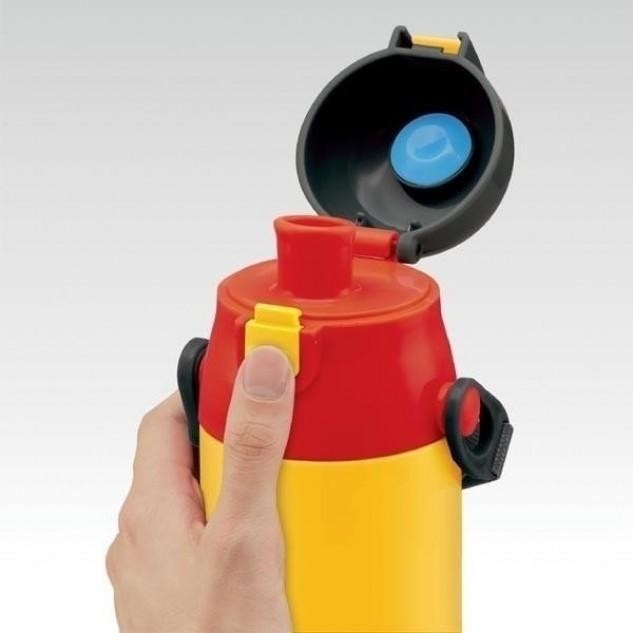 M/K 不鏽鋼超輕量水壺600M  水杯 水瓶 笛音壺 不銹鋼水壺  特長： ●正面小開關朝上推，後再按壓，瓶蓋才會開啓-細節圖3