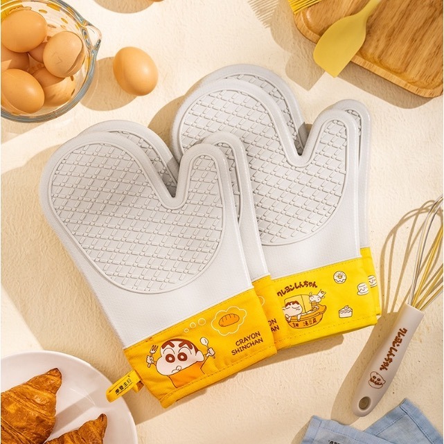 蠟筆小新 砂膠隔熱手套廚房手套防燙手套隔熱手套砂  膠手套 手套隔熱套 防燙套 高溫手套防燙1入-細節圖5
