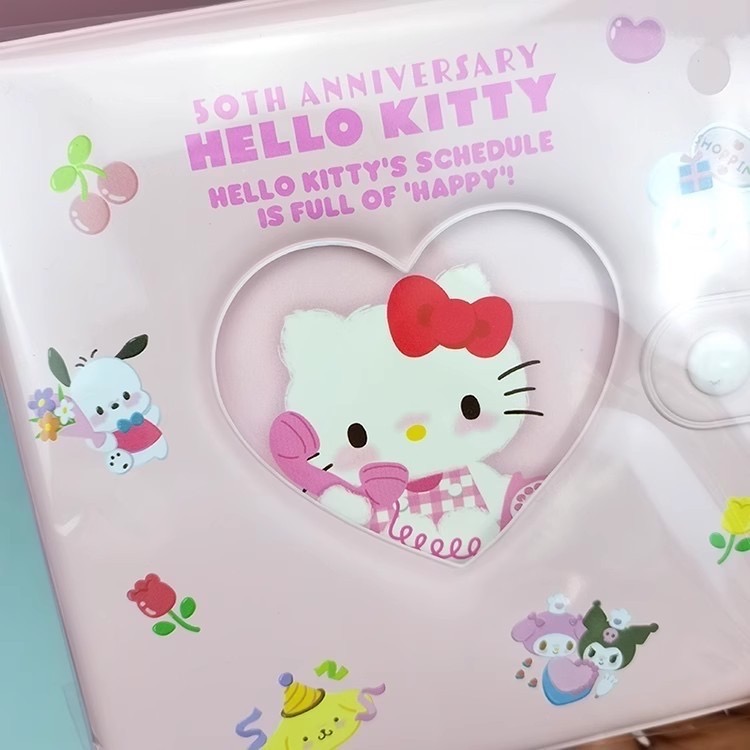 三麗鷗凱蒂貓50周年方形膠套本96頁 售價189 尺寸:14.4x14.4cm 紙質優良-細節圖3