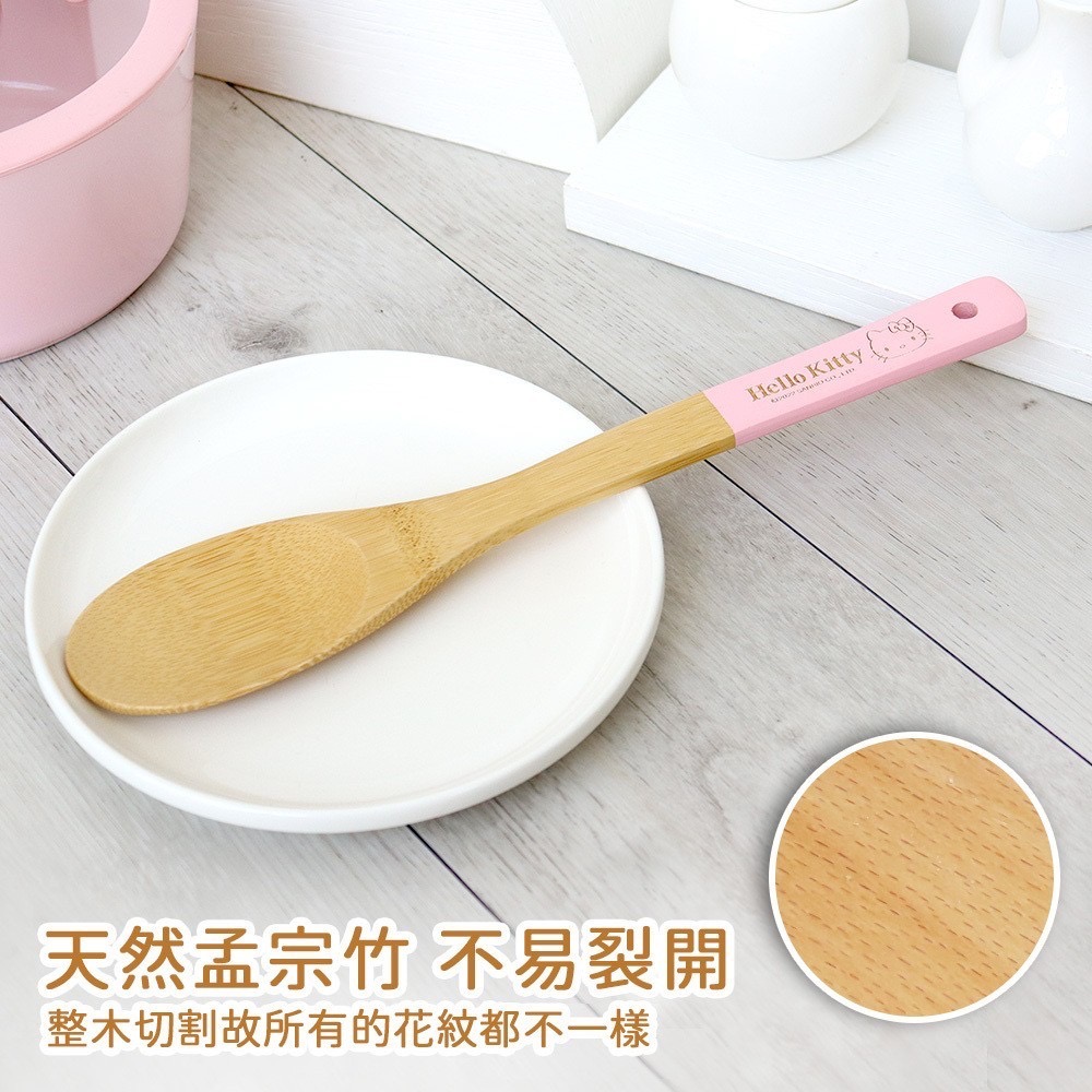 Hello Kitty 凱蒂貓 天然孟宗竹圓鏟煎鏟鍋鏟廚房用品  竹製煎鏟  款式:圓鏟.煎鏟.鍋鏟-細節圖3