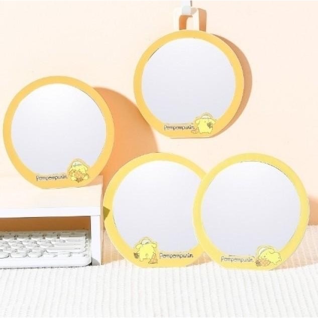 三麗鷗 庫洛米 大耳狗   圓形.方形紙台鏡子   布丁狗圓型紙台鏡子  圓形尺寸:15.2*15.2cm-細節圖8