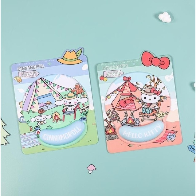 三麗鷗滑鼠墊四款款式:庫洛米.大耳狗預購.凱蒂貓.美樂蒂 尺寸:220x247mm 材質:牛奶布面+矽護腕+PU防滑底-規格圖4