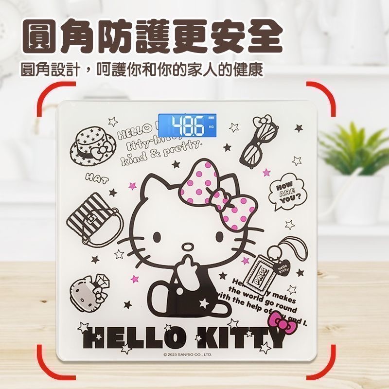 Hello Kitty 凱蒂貓 電子體重計 體重計 超薄電子體重計  LCD液晶顯示螢幕-細節圖2