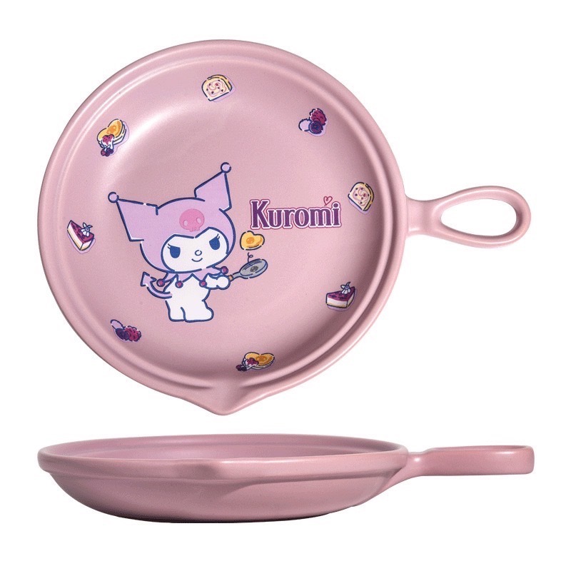 三麗鷗 大耳狗 庫洛米 布丁狗人魚陶瓷煎蛋盤 陶瓷盤  陶瓷碗盤陶瓷用品陶瓷廚房用品-細節圖4