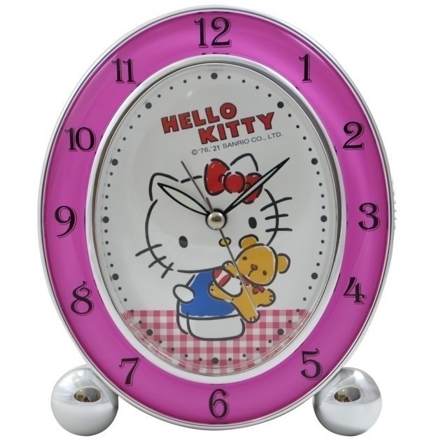 凱蒂貓音樂鬧鐘造𡋾鬧鐘桌上𡋾鬧鐘帶𤑚鬧鐘𨶹鐘  超靜音掃描機芯  精緻小夜燈設計-細節圖2