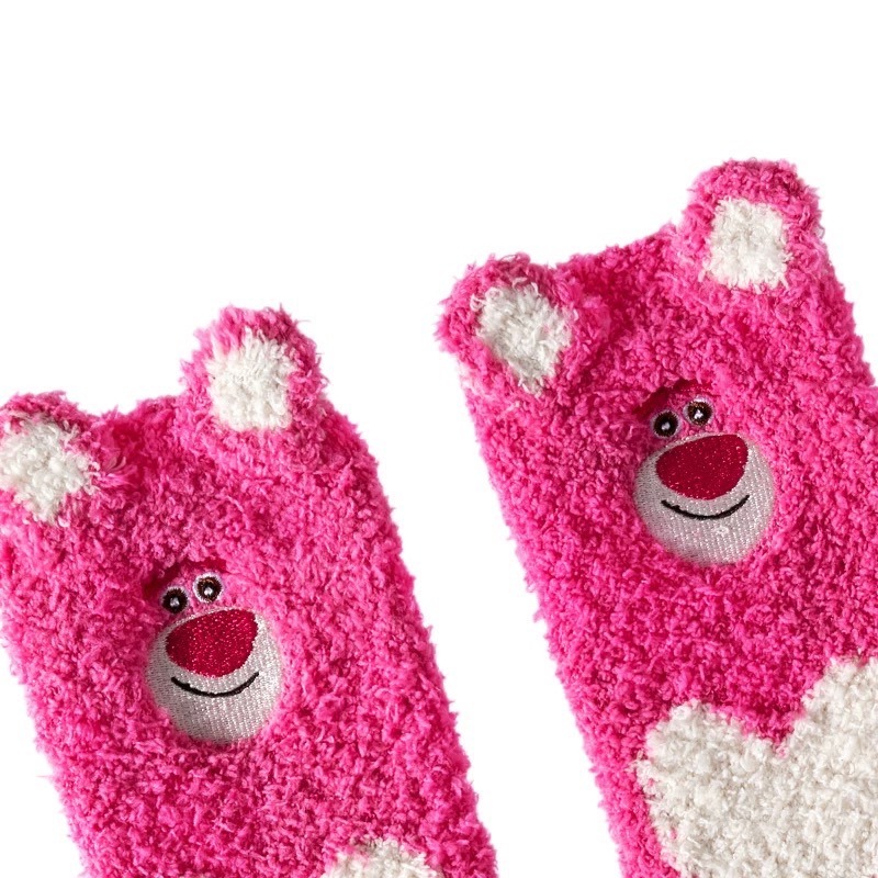 迪士尼 熊抱哥毛毛襪子 冬天襪子 絨毛襪子 厚底襪 厚襪子 毛襪 刷毛襪-細節圖2