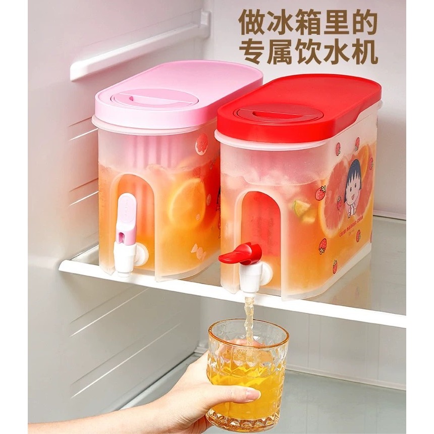 小丸子冰箱冷水壺 水果茶壺 大容量水壺 儲水桶 帶龍頭放冰箱 水龍頭容器 冷水桶 冷藏庫-細節圖3