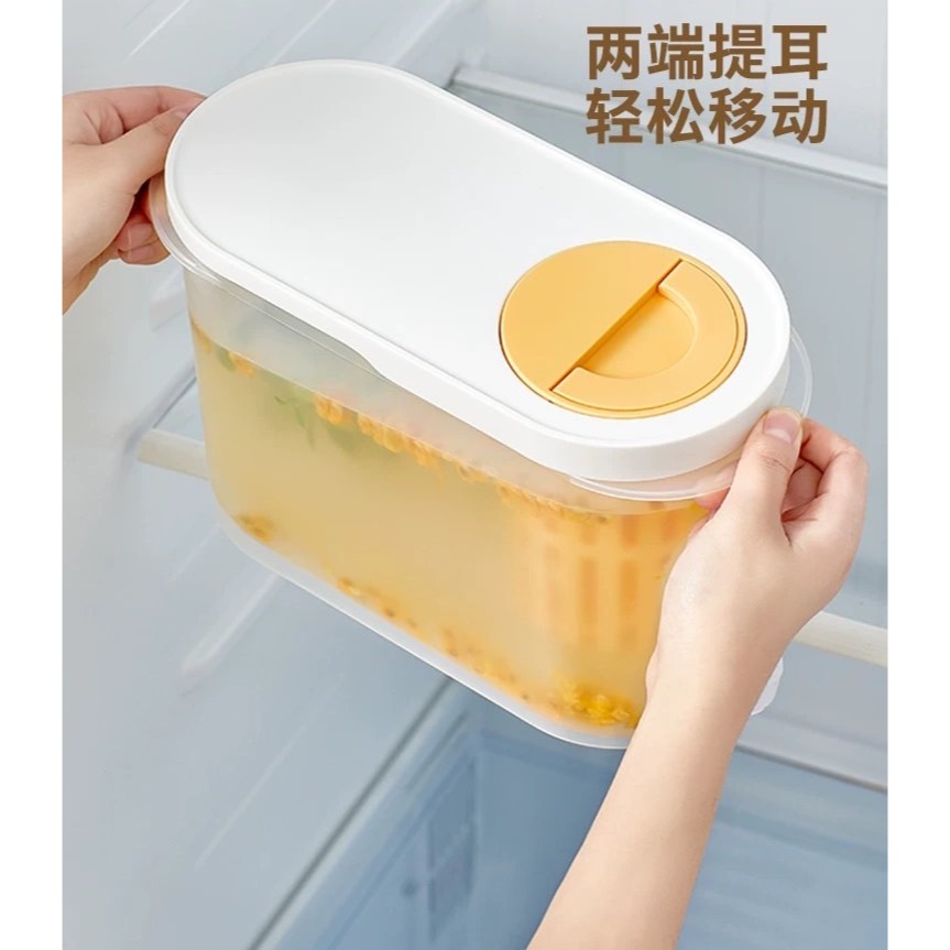 小丸子冰箱冷水壺 水果茶壺 大容量水壺 儲水桶 帶龍頭放冰箱 水龍頭容器 冷水桶 冷藏庫-細節圖4