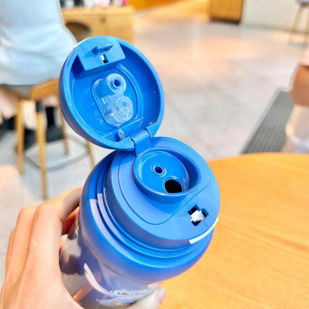 迪士尼 史迪奇 吸管保溫瓶 正版授權 雙飲口不鏽鋼保溫杯 附透明杯蓋 兒童隨行水壺 三飲不鏽鋼雙飲杯-細節圖5