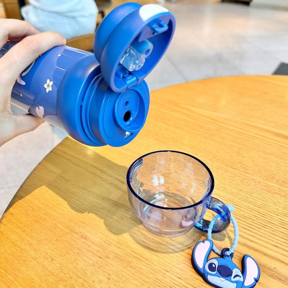 迪士尼 史迪奇 吸管保溫瓶 正版授權 雙飲口不鏽鋼保溫杯 附透明杯蓋 兒童隨行水壺 三飲不鏽鋼雙飲杯-細節圖6