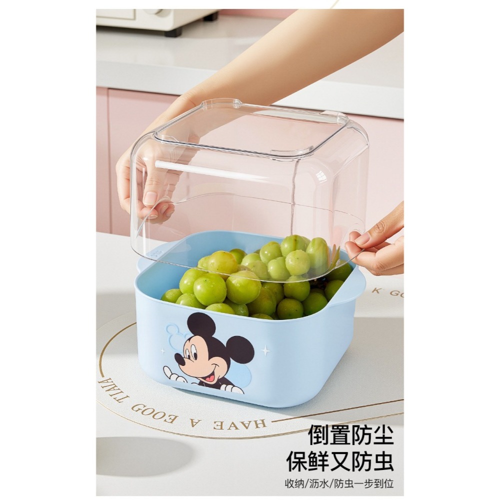 【迪士尼正版】草莓熊 熊抱哥 米奇 雙層瀝水籃 廚房洗菜盆 濾水盆 5L 9L 大容量-細節圖6