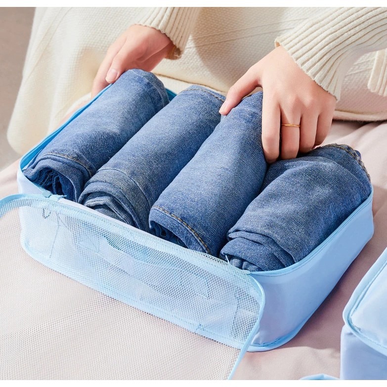 正版 三麗鷗旅行收納袋 大耳狗收納袋 美樂蒂收納袋 衣物收納 用品收納 旅行收納 行李箱收納 收納袋 旅行 七件組-細節圖7