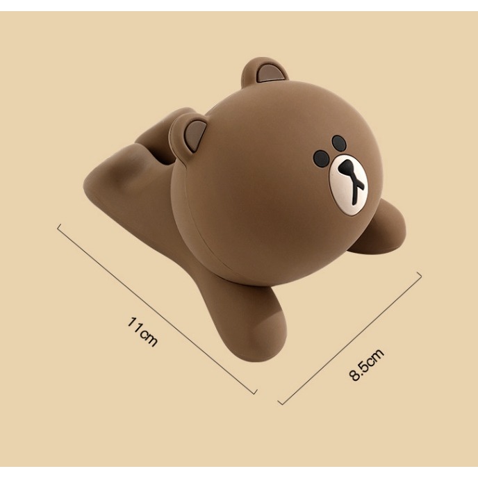 LINE FRIENDS 熊大趴趴手機架 懶人手機座 平板支架 追劇支架 桌面擺飾 可愛造型 趴姿-細節圖5
