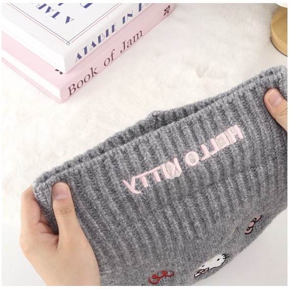 三麗鷗正版 Hello Kitty 保暖針織毛線帽 刺繡造型 冬季萌系帽子 女生必備-細節圖5