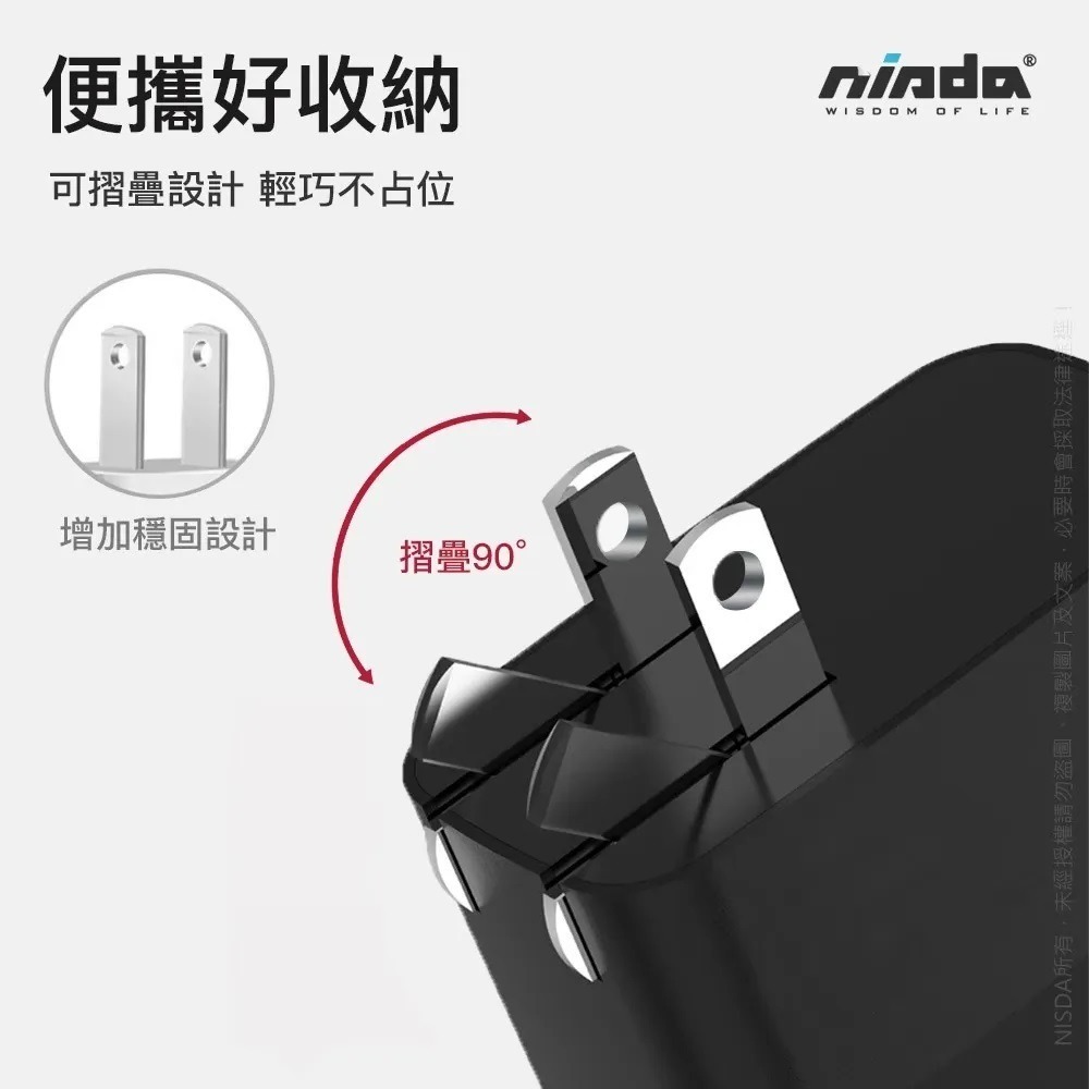 【 氮化鎵 GaN 快充頭 】 NISDA ★ 數字顯示 65W 三孔 充電器 ★ DQ365GN-細節圖3