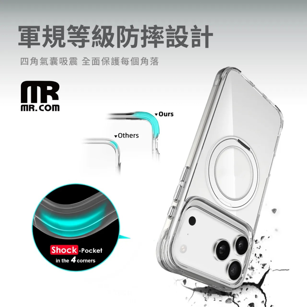 iPhone 17 系列 Mr.com ★ Defender 防御者 360 自由 旋轉 磁吸 支架 防摔 手機殼 ★-細節圖3