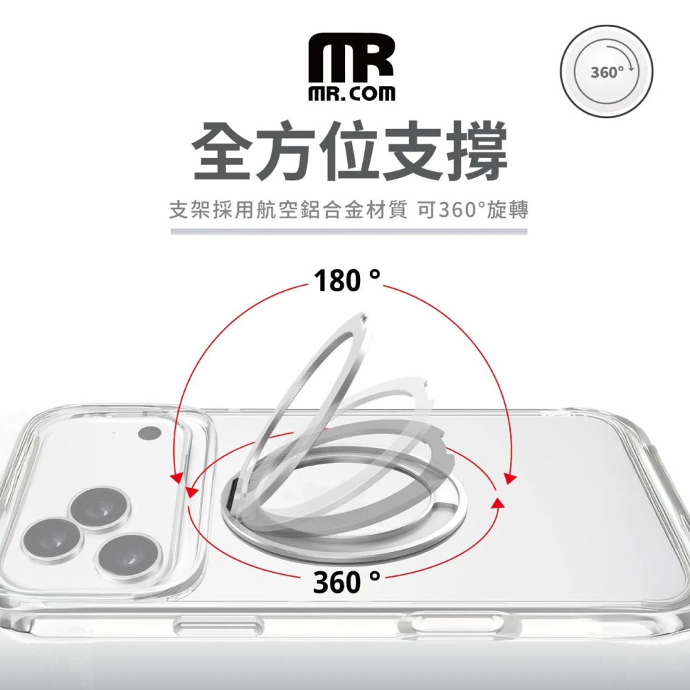iPhone 17 系列 Mr.com ★ Defender 防御者 360 自由 旋轉 磁吸 支架 防摔 手機殼 ★-細節圖7