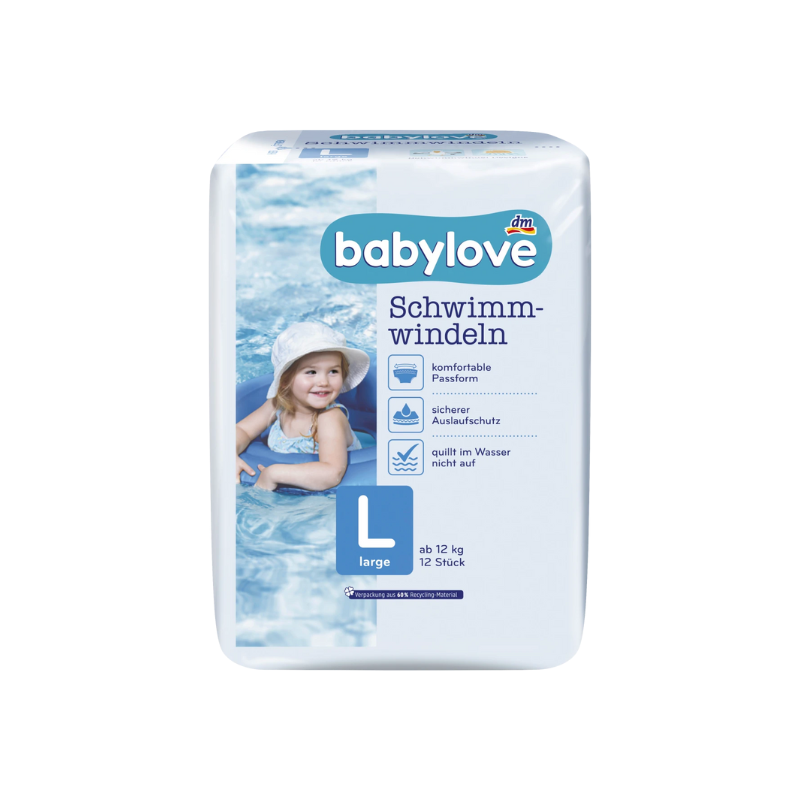 【現貨】德國 DM Baby Love 嬰幼兒游泳尿布 紙尿褲 一次性尿布 10片/12片-規格圖1