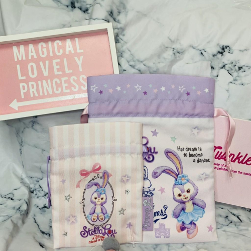 【成本出清】日本迪士尼Disney 史黛拉兔束口袋兩件組 附發票