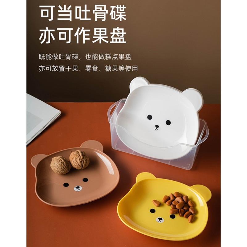 🔥滿12個送盒🔥小熊盤子 小熊造型盤 吐骨碟 小盤子 小碟子 骨頭碟 零食小碟子 小菜碟 零食盤 點心盤 食物盤 瓜子盤-細節圖5