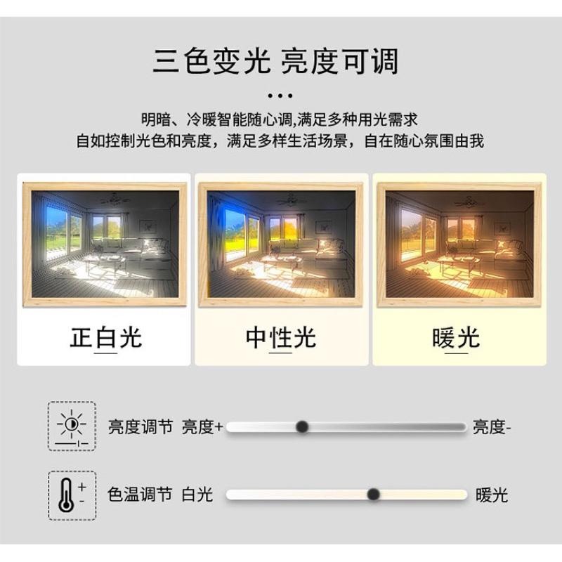 🍀台灣現貨🍀燈光畫 三色光 發光畫 裝飾畫 小夜燈 裝飾燈 氛圍燈 創意小夜燈 陽光燈 床頭燈 夜燈 小擺件 掛畫燈-細節圖7