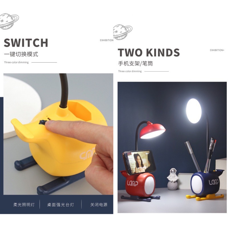 🍀台灣現貨🍀卡通護眼燈 護眼小檯燈 檯燈 小夜燈 護眼燈 床頭燈 讀書燈 閱讀燈 讀書閱讀燈 伴睡燈 夜燈 可愛造型-細節圖7