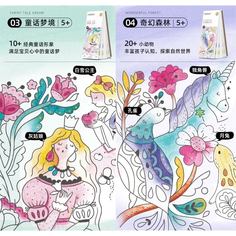 🍀台灣現貨🍀水彩塗鴉本 口袋水彩塗鴉本 塗鴉本 水彩畫 水粉塗鴉本 水彩繪畫本 著色本 水粉畫 繪畫塗色本 繪畫填色-細節圖6
