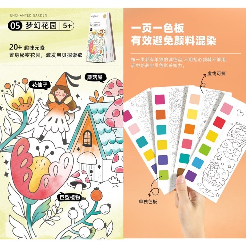 🍀台灣現貨🍀水彩塗鴉本 口袋水彩塗鴉本 塗鴉本 水彩畫 水粉塗鴉本 水彩繪畫本 著色本 水粉畫 繪畫塗色本 繪畫填色-細節圖7