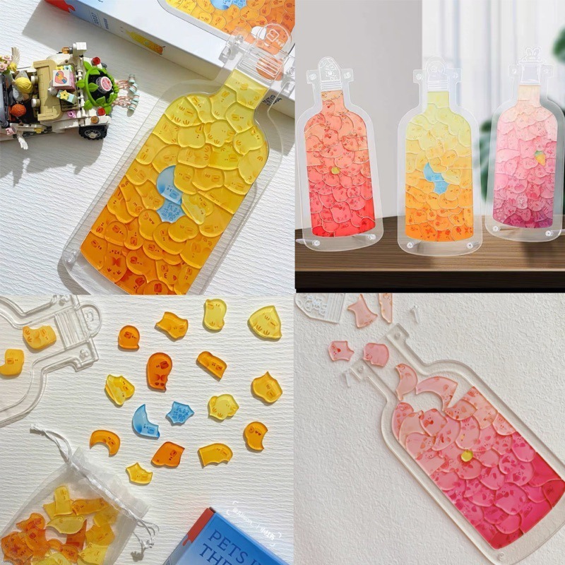 🍀台灣現貨🍀漂流瓶拼圖 壓克力拼圖 創意拼圖 拼圖 瓶子裡的萌寵 萌寵拼圖 手工拼圖 DIY拼圖 可愛擺件 貓咪拼圖-細節圖8