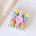 🍀台灣現貨🍀兒童彩色髮圈 100條裝 兒童髮圈 兒童橡皮圈 小女孩髮飾 不傷頭髮髮圈 紮頭髮皮筋 糖果色髮圈 高彈力-規格圖9
