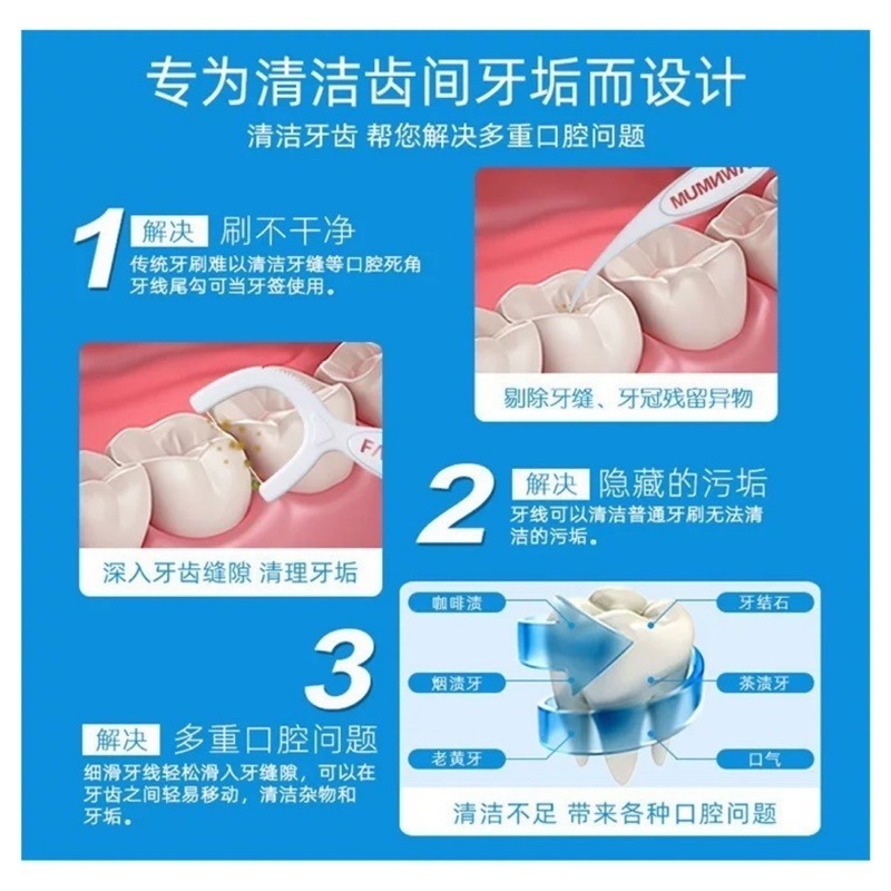 🍀台灣現貨🍀牙線棒 牙線 100入 小鹿媽媽牙線棒 細滑牙線棒 口腔清潔牙線 隨身牙線 剔牙牙線 不易斷 牙線籤 牙-細節圖4