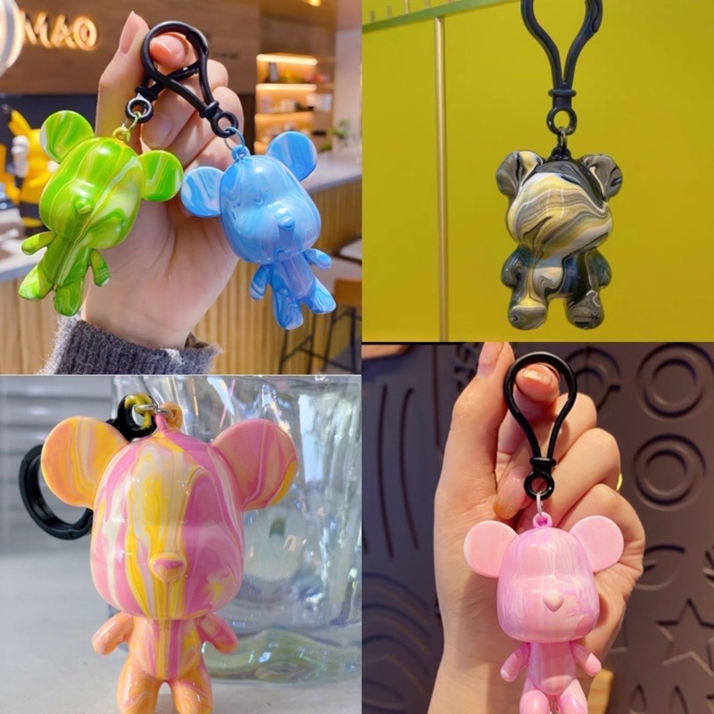 🔥買5送1🔥流體暴力熊 暴力熊鑰匙圈 流體熊 暴力熊 暴力熊白胚 白胚熊 流體顏料 DIY暴力熊 丙烯顏料 鑰匙圈-細節圖8