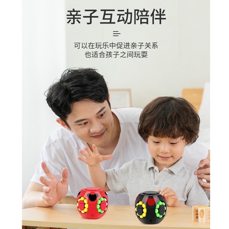 🍀台灣現貨🍀魔方陀螺 魔術方塊 指尖陀螺+魔方 魔術方塊陀螺 陀螺魔方 旋轉陀螺 旋轉魔法豆 魔方轉盤 減壓玩具 舒-細節圖6