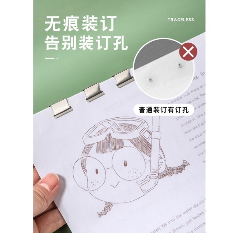 🍀台灣現貨🍀紙張推夾器 文件推夾器 裝訂夾 紙夾器 無損裝訂夾  文件夾 紙張夾 迴紋針 考卷裝訂夾 長尾夾 無痕釘-細節圖6