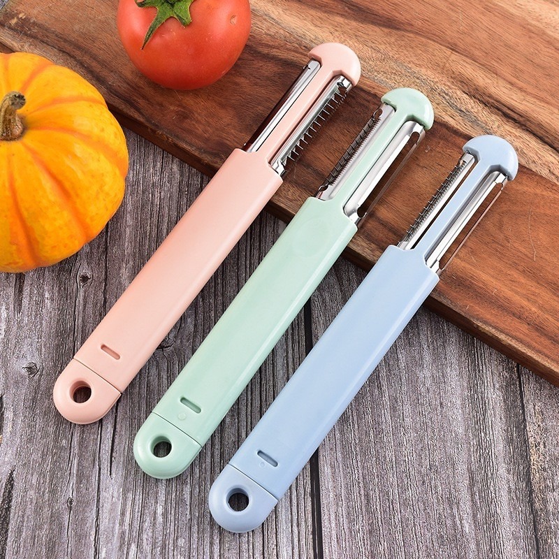 🍀台灣出貨🍀三合一削皮器 三合一創意刨皮刀 水果刮皮刀 瓜果刨絲器 削皮刨絲水果刀三合一 不銹鋼多功能削皮器 削水果-細節圖9