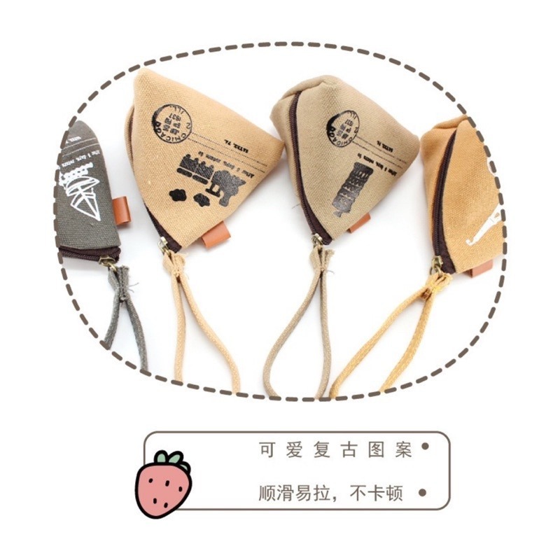 🍀台灣現貨🍀粽子零錢包 粽子包 零錢包 鑰匙包 帆布零錢包 小零錢包 三角錢包 帆布包 錢包 耳機包 小收納包 立體-細節圖4