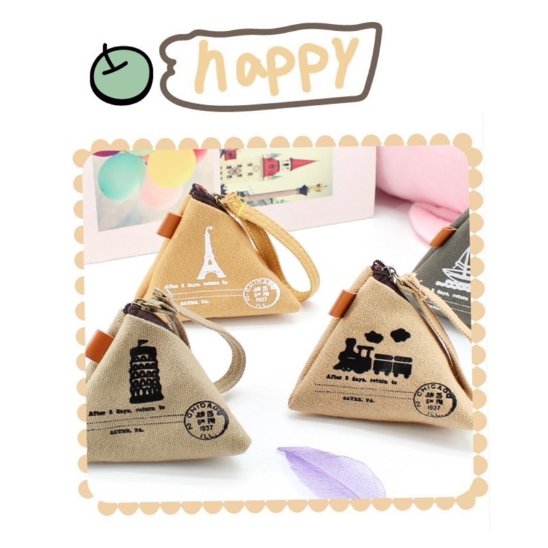 🍀台灣現貨🍀粽子零錢包 粽子包 零錢包 鑰匙包 帆布零錢包 小零錢包 三角錢包 帆布包 錢包 耳機包 小收納包 立體-細節圖5
