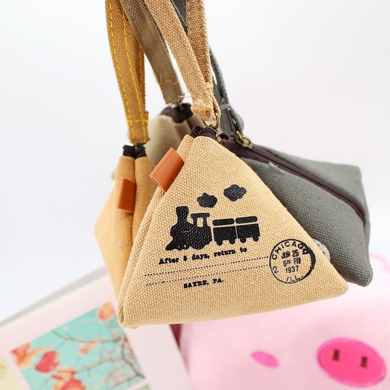 🍀台灣現貨🍀粽子零錢包 粽子包 零錢包 鑰匙包 帆布零錢包 小零錢包 三角錢包 帆布包 錢包 耳機包 小收納包 立體-細節圖8