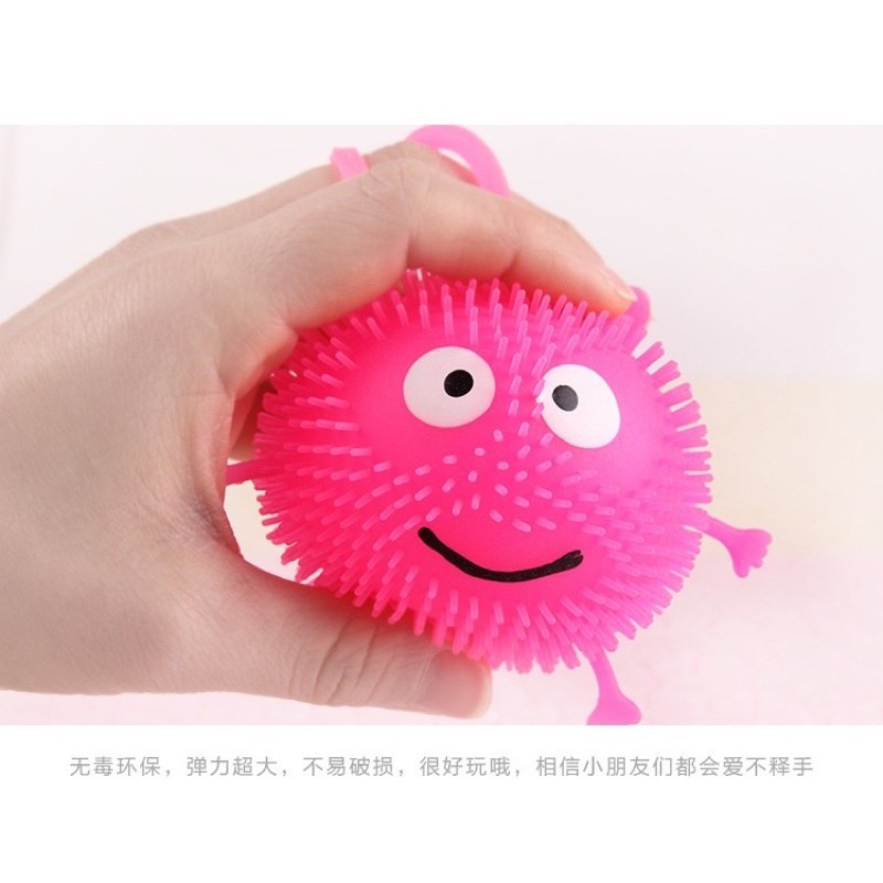 🔥買5送1🔥發光彈力毛毛球 發光毛球 娃娃機 短毛閃光毛球 亮亮刺蝟球 發光外星球 刺刺彈力球 閃光球 發光彈跳球-細節圖7