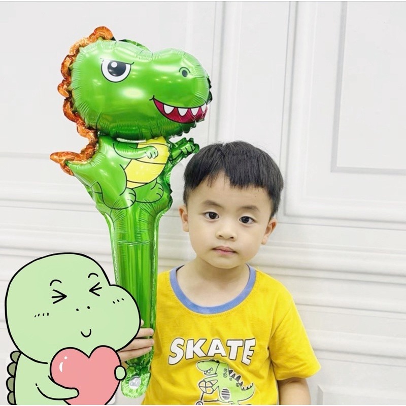 🍀台灣現貨🍀恐龍氣球 恐龍鋁箔氣球 恐龍氣球棒 生日氣球 生日佈置 氣球佈置 卡通恐龍 恐龍主題 派對佈置 造型氣球-細節圖4