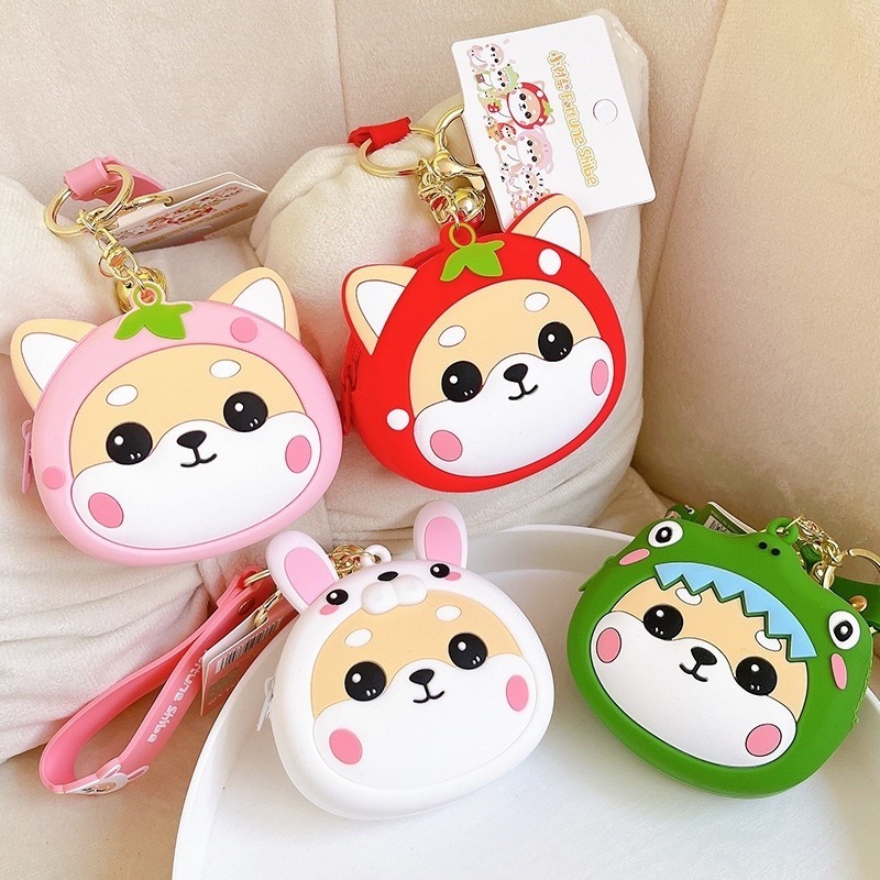 🍀台灣現貨🍀小財柴零錢包 柴犬零錢包 零錢包 柴犬鑰匙圈零錢包 耳機包 小收納包 矽膠包 鑰匙扣包 可愛零錢包 錢包-細節圖7