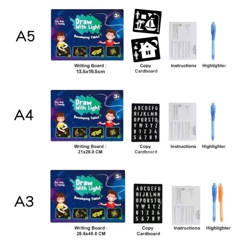 🍀台灣現貨🍀3D魔術螢光畫板 螢光繪畫板 手繪板 發光板 繪圖畫板 畫板 手繪板  夜光板 兒童 發光3D繪畫寫字板-細節圖8