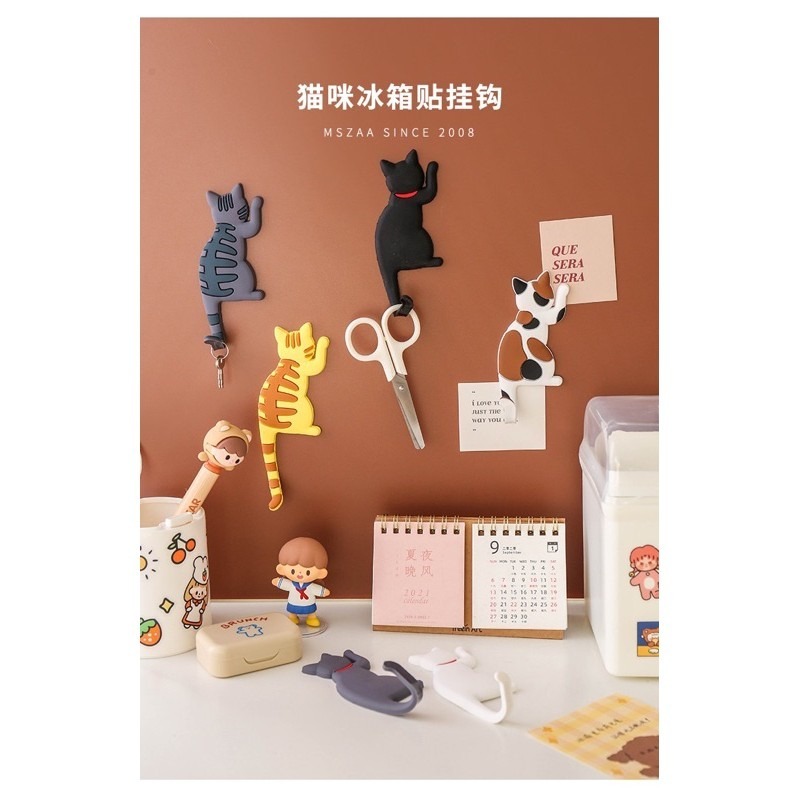 🍀台灣現貨🍀貓咪尾巴冰箱貼掛勾 貓尾巴冰箱掛勾 貓尾巴掛勾 冰箱貼掛勾 喵星人 磁吸掛勾 無痕掛勾 貓尾掛勾 貓掛勾-細節圖2