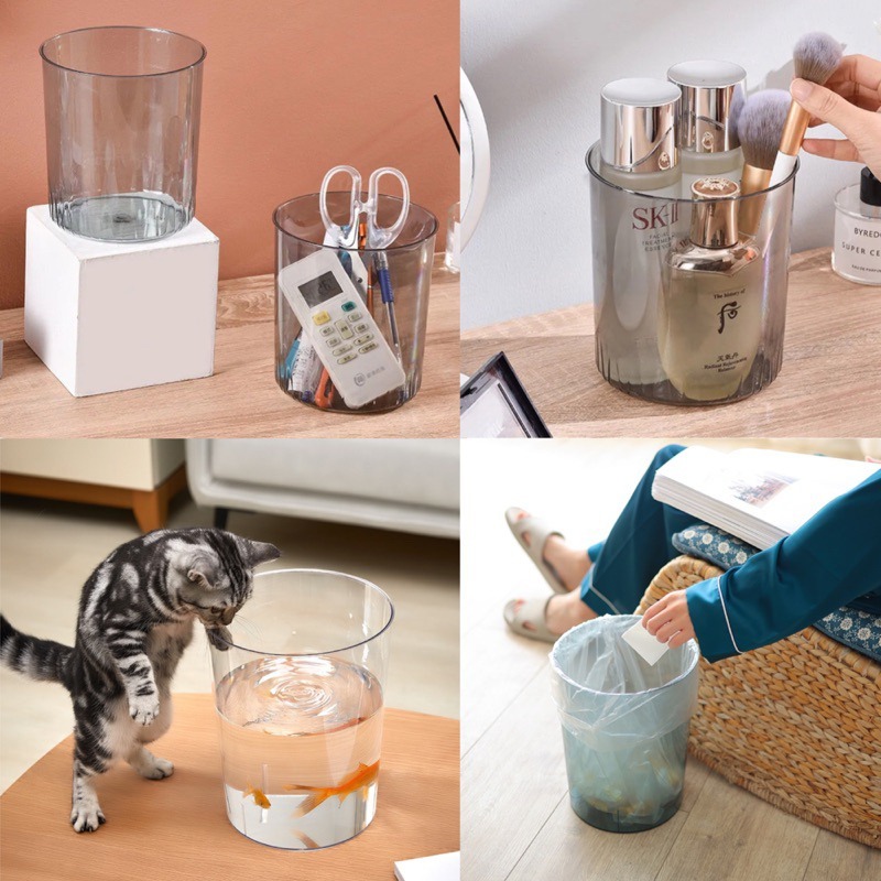 🍀台灣現貨🍀透明垃圾桶 壓克力垃圾桶 家用垃圾桶 桌上垃圾桶 垃圾桶 收納桶 簡約垃圾桶 防水垃圾桶 客廳垃圾桶 插-細節圖8